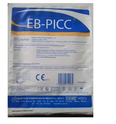 Catéteres. Para cateterismo venoso central de un lumen de elastómero de silicón radiopaco con aguja introductora percutánea. Estéril y desechable. Neonatal. Calibre: 2.0 a 3.0 Fr. Pieza.